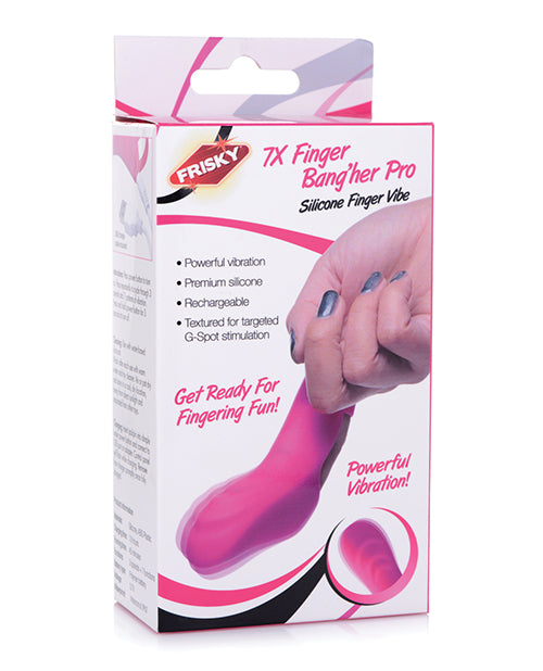 Frisky 7x Finger Bang'her Pro Silicone Rechargeable Finger Vibrator - Pink