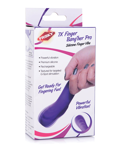 Frisky 7x Finger Bang'her Pro Silicone Rechargeable Finger Vibrator - Purple
