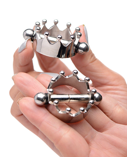 Master Series Crowned Magnetic Nipple Clamps - Silver