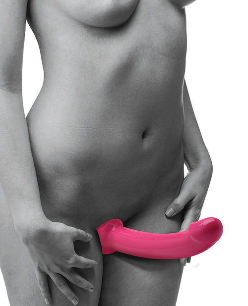 Strap U Revolver Slim Vibrating Strapless Strap-On - Pink