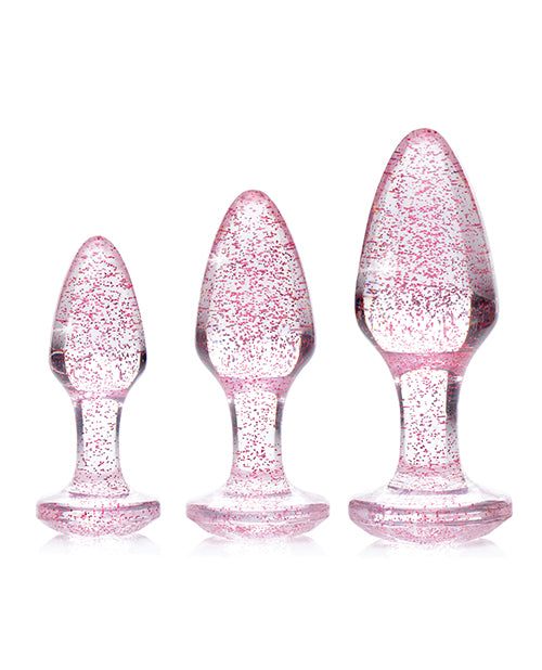 Booty Sparks Glitter Gem Anal Plug Set - Pink
