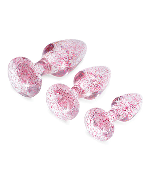 Booty Sparks Glitter Gem Anal Plug Set - Pink
