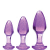 Booty Sparks Glitter Gem Anal Plug Set - Purple