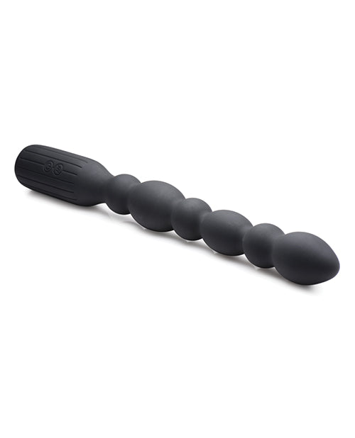 Master Series 10x Viper Silicone Anal Beads Vibrator - Black