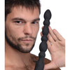 Master Series 10x Viper Silicone Anal Beads Vibrator - Black