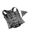 Strict Lace-up Corset Vest w/Thong - Black