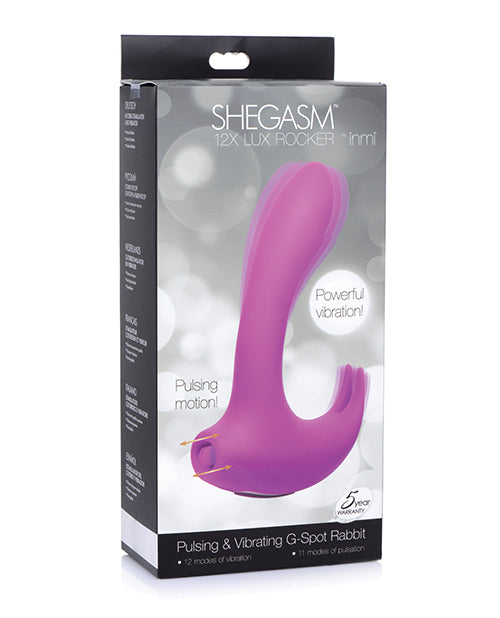 Inmi Shegasm 12x Lux Rocker Pulsing & Vibrating G Spot Rabbit - Purple