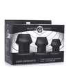Master Series Gape-Grommets 3 pc Hollow Silicone Anal Dilator Set - Black