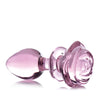 Booty Sparks Pink Rose Glass Anal Plug - Large