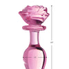 Booty Sparks Pink Rose Glass Anal Plug - Large