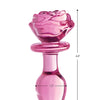 Booty Sparks Pink Rose Glass Anal Plug - Medium