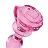 Booty Sparks Pink Rose Glass Anal Plug - Small