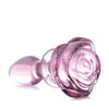 Booty Sparks Pink Rose Glass Anal Plug - Small