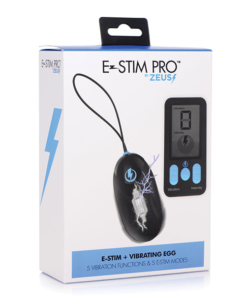 Zeus Electrosex E-Stim Pro Silicone Vibrating Egg w/Remote - Black