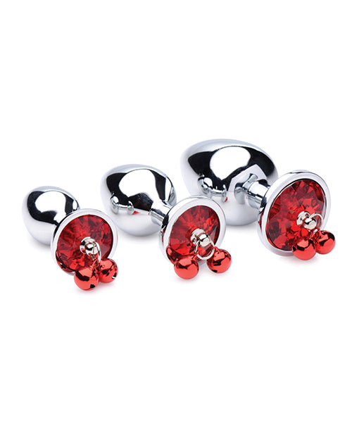 Booty Sparks Red Gem w/Bells Anal Plug Set