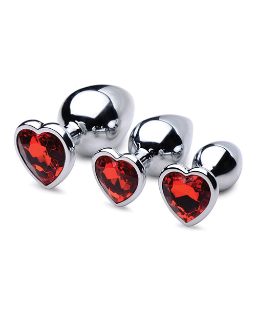 Booty Sparks Red Heart Gem Anal Plug Set