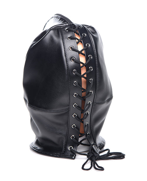 Strict Zip Front Bondage Hood - Black