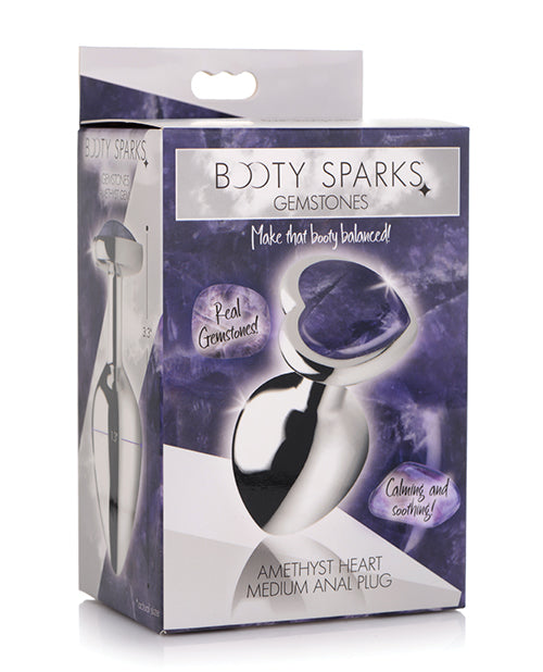 Booty Sparks Gemstones Amethyst Heart Anal Plug - Medium