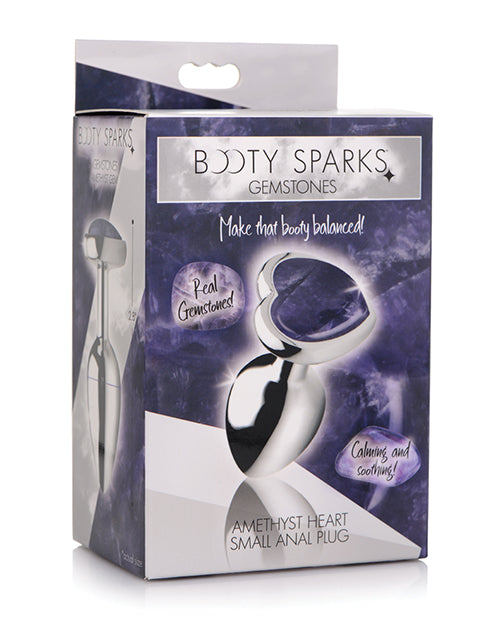 Booty Sparks Gemstones Amethyst Heart Anal Plug - Small