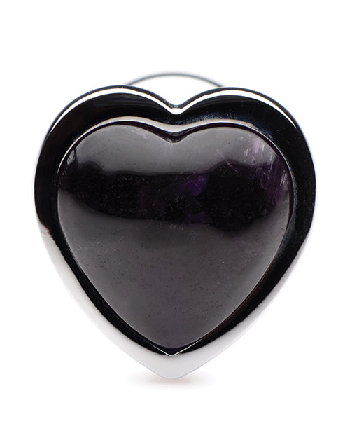 Booty Sparks Gemstones Amethyst Heart Anal Plug - Small