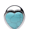 Booty Sparks Gemstones Turquoise Heart Anal Plug - Large