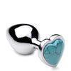 Booty Sparks Gemstones Turquoise Heart Anal Plug - Medium