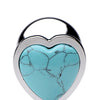 Booty Sparks Gemstones Turquoise Heart Anal Plug - Medium