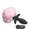 Tailz Waggerz Moving & Vibrating Bunny Tail Anal Plug w/Remote - Pink/Black