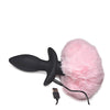 Tailz Waggerz Moving & Vibrating Bunny Tail Anal Plug w/Remote - Pink/Black