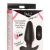 Tailz Snap On Interchangeable 10X Vibrating Silicone Anal Plug w/Remote - Black Large