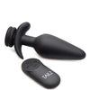 Tailz Snap On Interchangeable 10X Vibrating Silicone Anal Plug w/Remote - Black Large