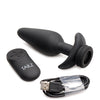 Tailz Snap On Interchangeable 10X Vibrating Silicone Anal Plug w/Remote - Black Large