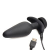 Tailz Snap On Interchangeable 10X Vibrating Silicone Anal Plug w/Remote - Black Large