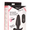 Tailz Snap On Interchangeable 10X Vibrating Silicone Anal Plug w/Remote - Black Small