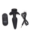 Tailz Snap On Interchangeable 10X Vibrating Silicone Anal Plug w/Remote - Black Small