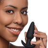 Tailz Snap On Interchangeable 10X Vibrating Silicone Anal Plug w/Remote - Black Small