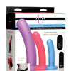 Strap U Triple Peg 28X Vibrating Silicone Dildo Set w/Remote - Asst. Colors