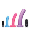 Strap U Triple Peg 28X Vibrating Silicone Dildo Set w/Remote - Asst. Colors