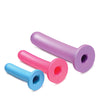 Strap U Triple Peg 28X Vibrating Silicone Dildo Set w/Remote - Asst. Colors