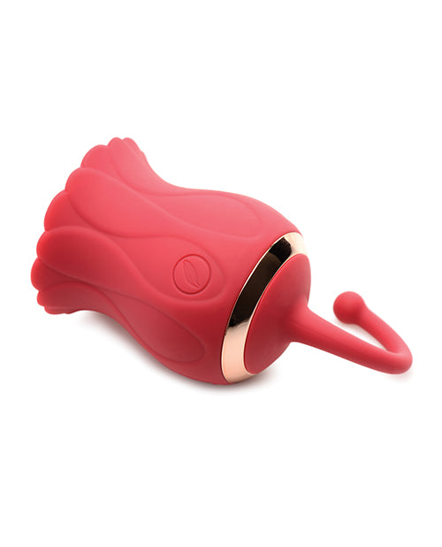 Inmi Bloomgasm Royalty Rose Textured Suction Clit Stimulator - Red