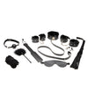 Master Series Hook Up 10 pc Plush Bondage Set - Black