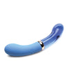 Prisms Vibra-Glass 10x Dual Ended G Spot Silicone/Glass Vibrator - Bleu