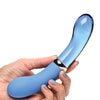 Prisms Vibra-Glass 10x Dual Ended G Spot Silicone/Glass Vibrator - Bleu