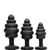 Mistress by Isabella Sinclaire Heart Gem Silicone 3 pc Anal Plug Set - Black