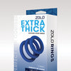 ZOLO Extra Thick Silicone Cock Rings - Blue Pack of 3